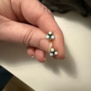 Sterling Silver artisan made Opal Earrings